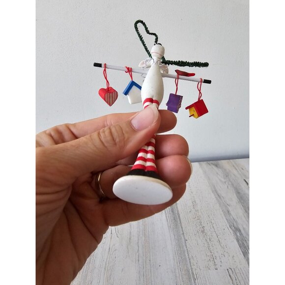 Glitter reindeer birdhouse ornament cardinal Bell Xmas tree sparkle deer - Picture 8 of 8